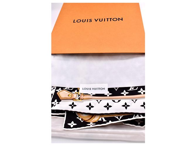 Foulard in seta Louis Vuitton Monogram Confidential 90 Nero Bianco D'oro - vista 9