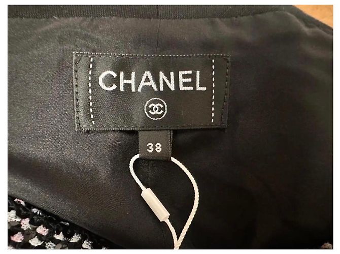 Chanel Tweed-Minirock Schwarz Pink Weiß Mehrfarben - Ansicht 4