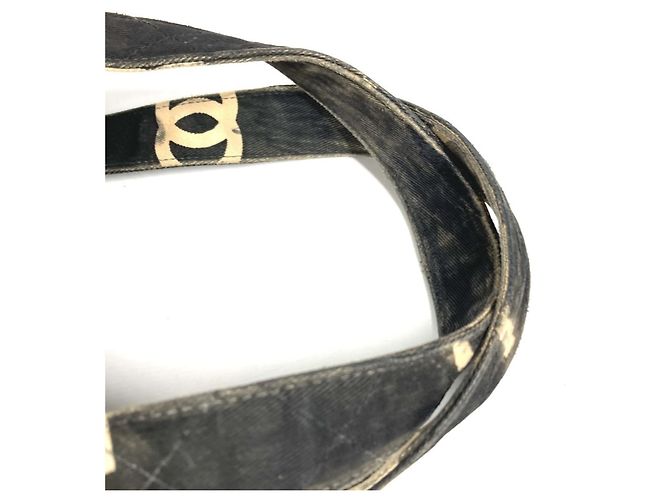 Borsa Tote Chanel Vintage All-Over Print Nero Bianco - vista 10