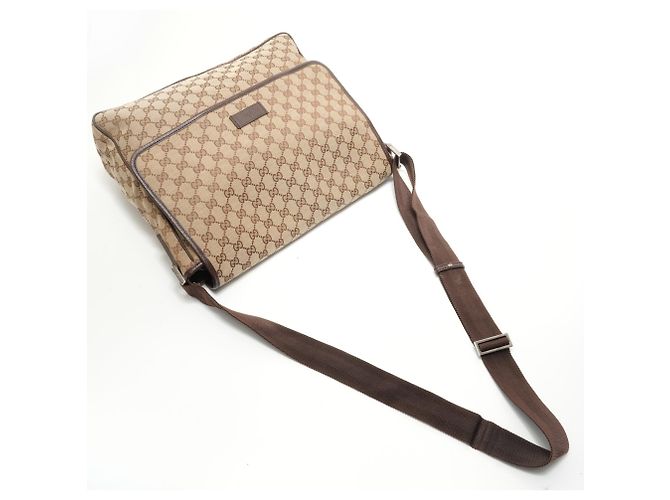 Borsa a tracolla Gucci GG Canvas beige - vista 8