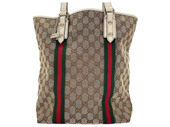 Borsa Gucci Sherry Line in beige - vista 2