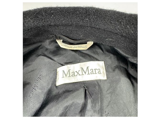 Max Mara Abrigo Cruzado Lana y Cashmere - Negro - vista 2
