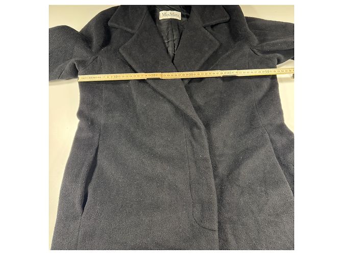 Max Mara Abrigo Cruzado Lana y Cashmere - Negro - vista 4