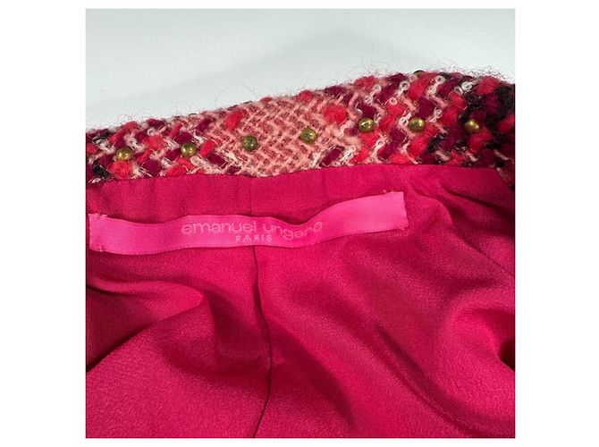 Emanuel Ungaro Paris Tweed-Blazer Pink Rot Roh - Ansicht 3