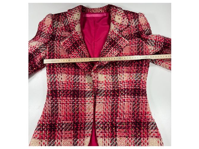Emanuel Ungaro Paris Tweed-Blazer Pink Rot Roh - Ansicht 5