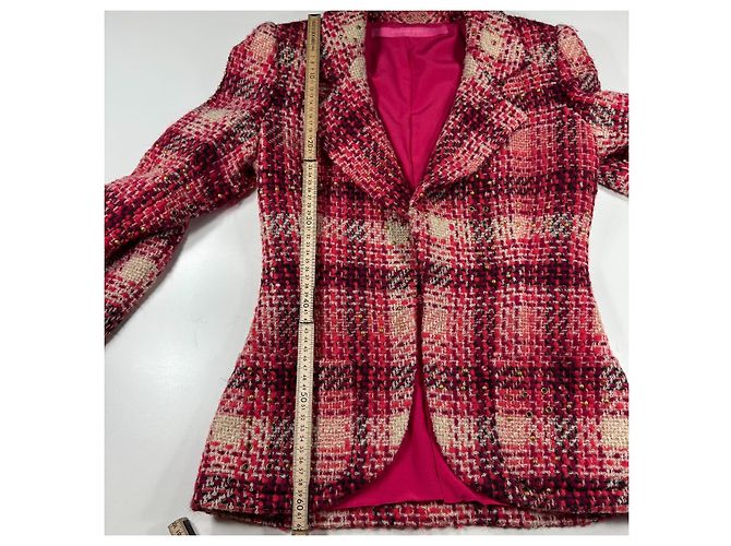 Emanuel Ungaro Paris Tweed-Blazer Pink Rot Roh - Ansicht 6
