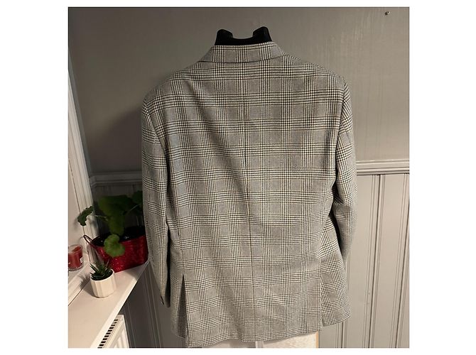 Valentino Uomo Blazer de lana a cuadros Castaño Azul Gris - vista 2
