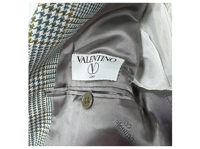 Valentino Uomo Blazer de lana a cuadros Castaño Azul Gris - vista 4