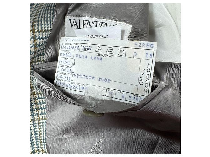 Valentino Uomo Blazer de lana a cuadros Castaño Azul Gris - vista 5