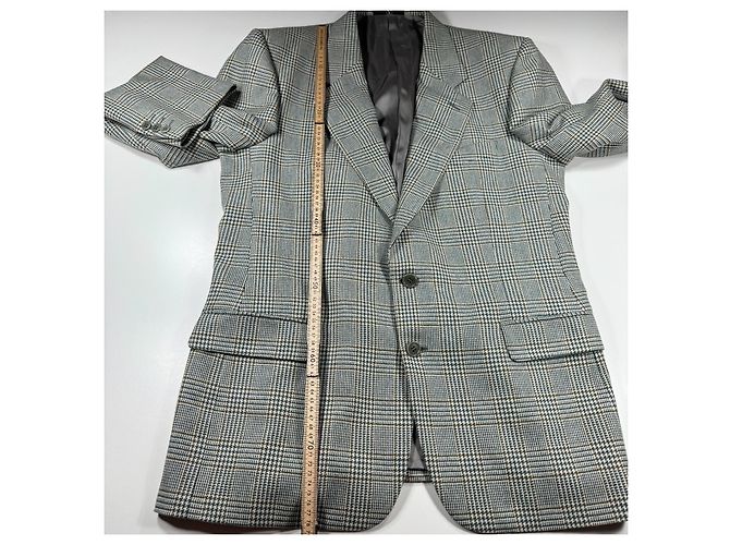 Valentino Uomo Blazer de lana a cuadros Castaño Azul Gris - vista 8