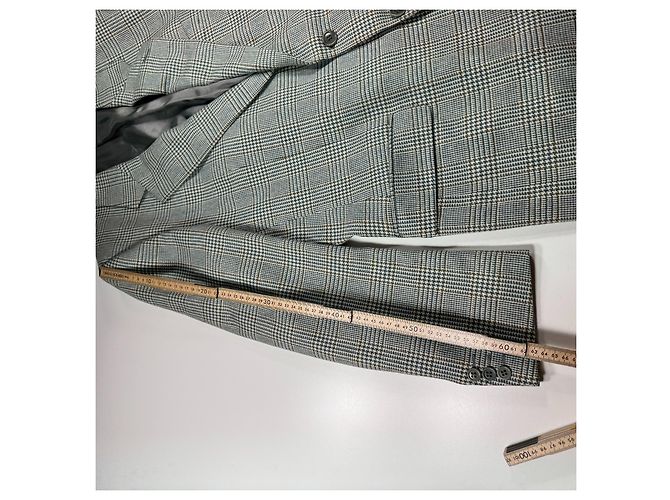 Valentino Uomo Blazer de lana a cuadros Castaño Azul Gris - vista 9