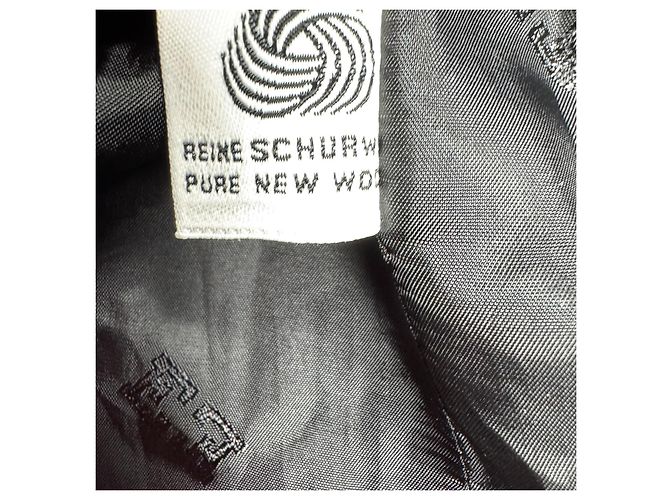 Escada Blazer de lã preta com acabamento cinza Preto - vista 4