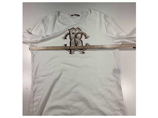 Roberto Cavalli T-shirt Maniche Lunghe Monogramma - Bianca Bianco - vista 6