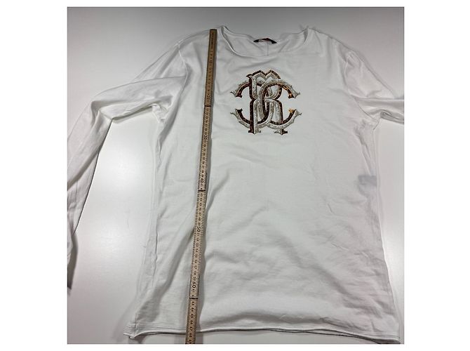 Roberto Cavalli T-shirt Maniche Lunghe Monogramma - Bianca Bianco - vista 7