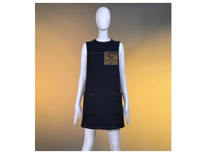 Chanel Paris ROME Tweed-Kleid Schwarz - Ansicht 3