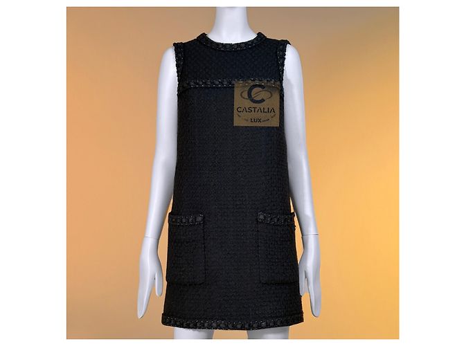 Chanel Paris ROME Tweed-Kleid Schwarz - Ansicht 4