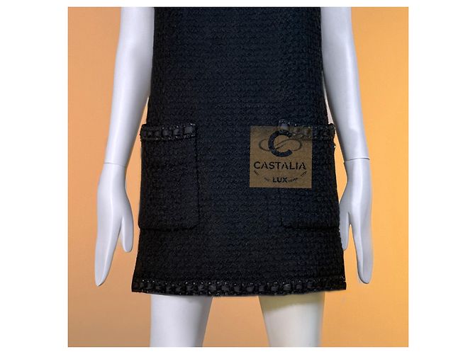 Chanel Paris ROME Tweed-Kleid Schwarz - Ansicht 6