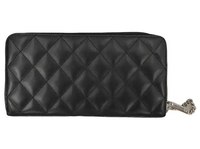 Chanel Cambon Zip Around Matelassé in Agnello Long Nero - vista 2