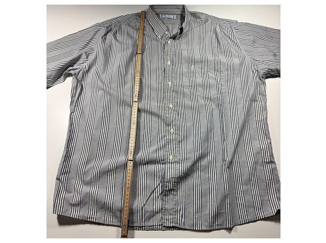 Yves Saint Laurent Pour Homme Camicia a maniche corte a righe Bianco Blu - vista 5