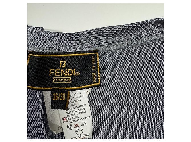 Fendi Grauer V-Ausschnitt Cardigan - Ansicht 4