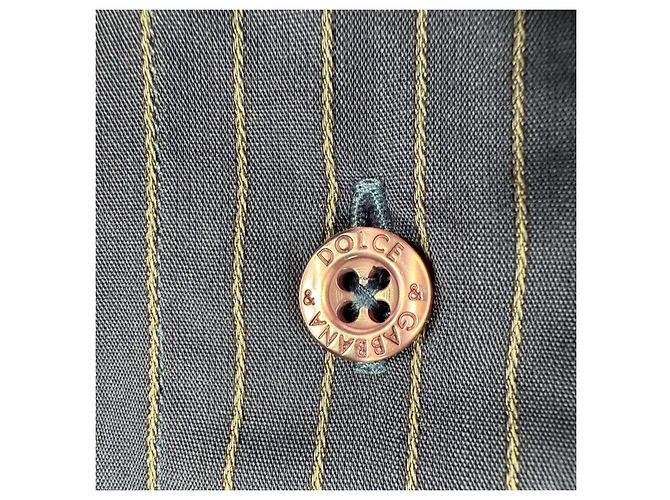 Dolce & Gabbana Camicia Uomo in Cotone a Righe Sottili Blu - vista 8