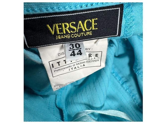 Versace Jeans Couture Neckholder-Kleid in Blau mit Rüschen - Ansicht 4