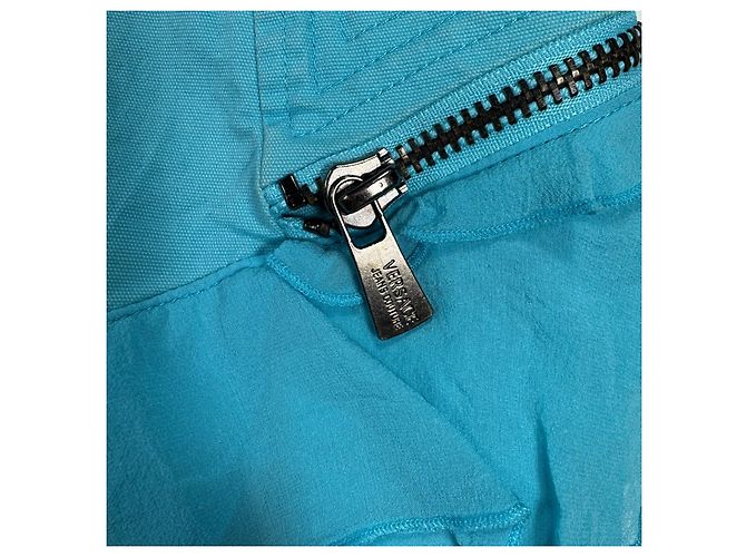 Versace Jeans Couture Neckholder-Kleid in Blau mit Rüschen - Ansicht 7