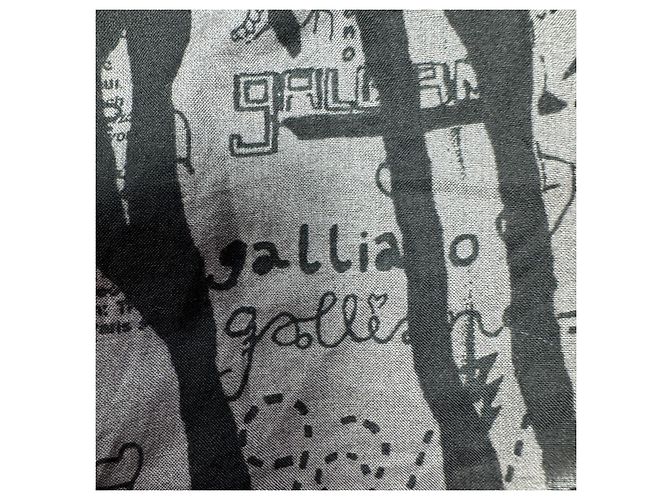 John Galliano Hemd mit Zeitungsprint Gazette Schwarz Grau - Ansicht 9