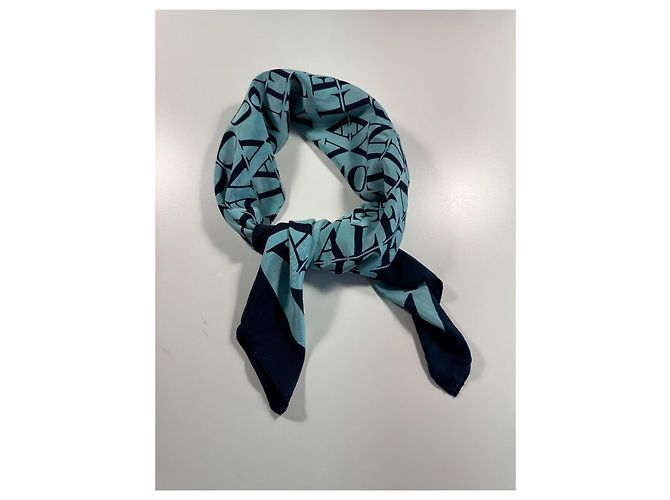 Sciarpa in seta monogramma Valentino Blu Blu chiaro - vista 2