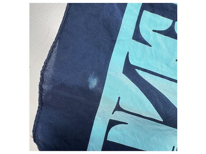 Sciarpa in seta monogramma Valentino Blu Blu chiaro - vista 5