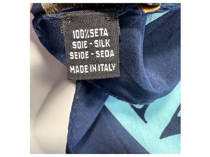 Sciarpa in seta monogramma Valentino Blu Blu chiaro - vista 6