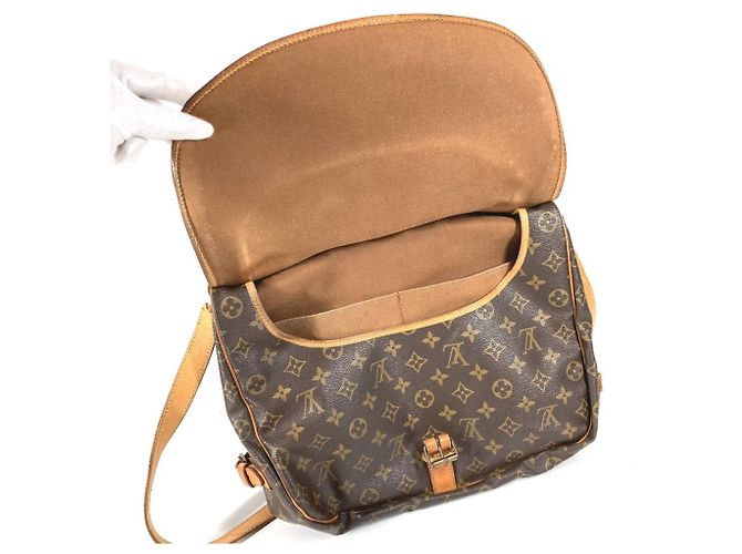 Borsa Louis Vuitton Monogram Saumur 35 Marrone - vista 11