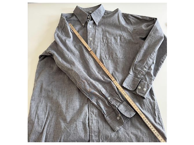 Yves Saint Laurent Pour Homme Camicia in cotone grigia Grigio - vista 7