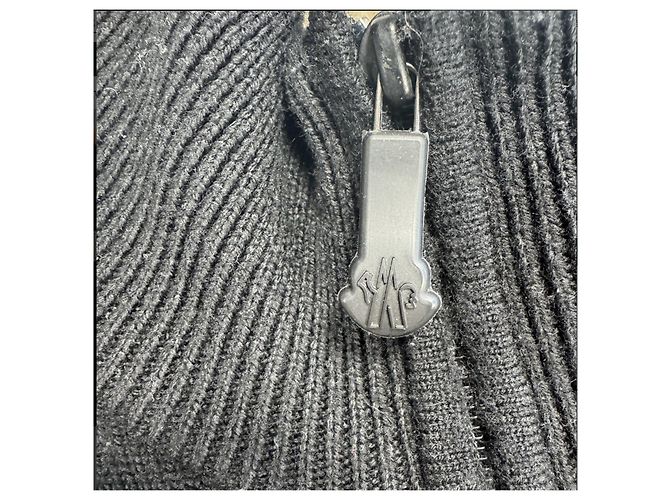 Suéter de lã Moncler com zíper Preto Branco - vista 7