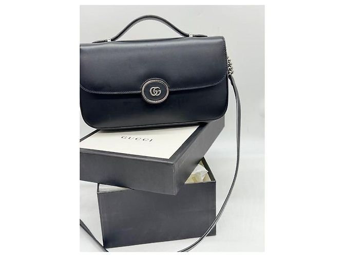 Borsa a tracolla Gucci Senna in pelle nera Nero - vista 10