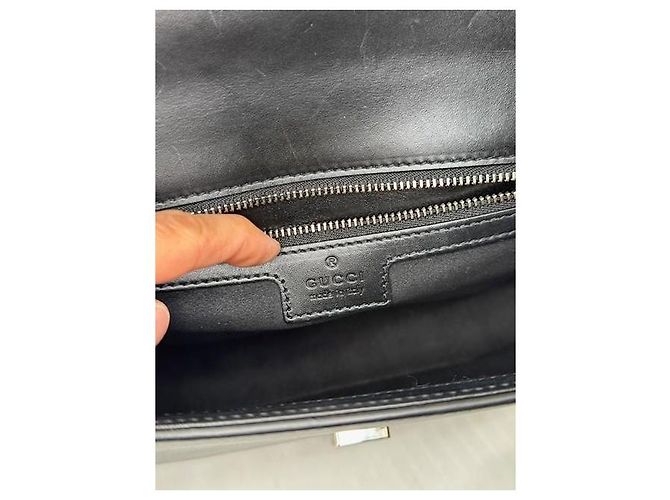 Borsa a tracolla Gucci Senna in pelle nera Nero - vista 12