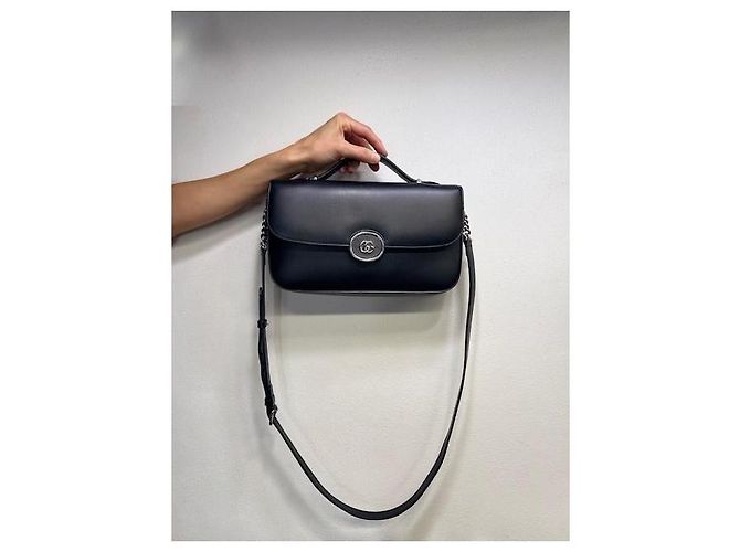 Borsa a tracolla Gucci Senna in pelle nera Nero - vista 9