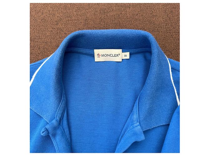 Polo Moncler azul de algodón piqué - vista 3