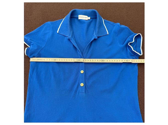 Polo Moncler azul de algodón piqué - vista 6