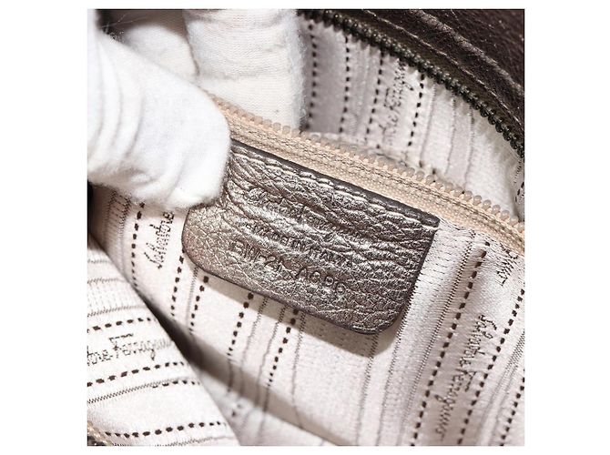 Salvatore Ferragamo Sofia Satchel Leder Medium Silber - Ansicht 7