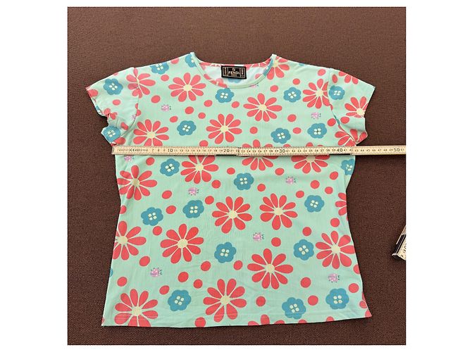Fendi Jeans Camiseta estampado Flower Power Rosa Azul Verde claro - vista 5