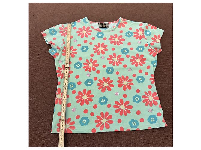 Fendi Jeans Camiseta estampado Flower Power Rosa Azul Verde claro - vista 6