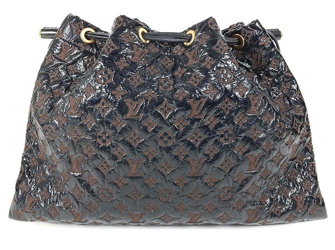 Borsa Louis Vuitton Monogram Elvinyl Squeeze Marrone Nero - vista 2