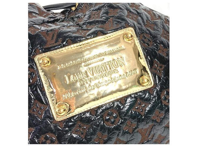 Borsa Louis Vuitton Monogram Elvinyl Squeeze Marrone Nero - vista 8