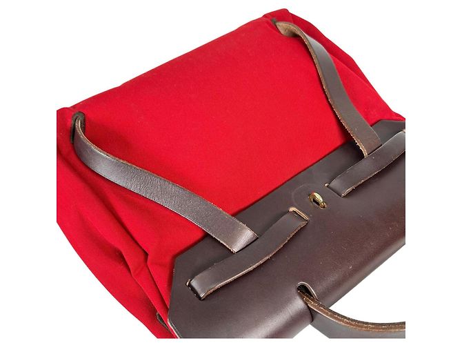 Hermès HERMES Herbag Ad PM Rucksack Braun Rot - Ansicht 10