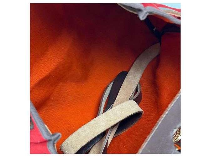 Hermès HERMES Herbag Ad PM Rucksack Braun Rot - Ansicht 15