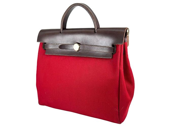 Hermès HERMES Herbag Ad PM Rucksack Braun Rot - Ansicht 4