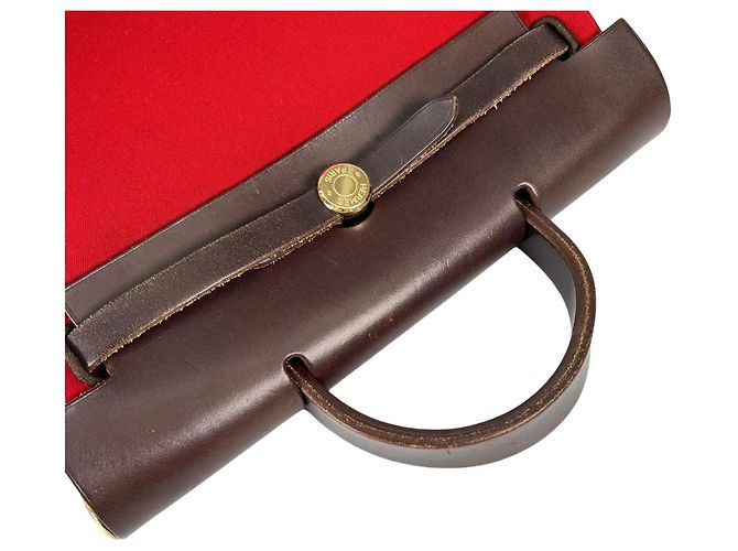Hermès HERMES Herbag Ad PM Rucksack Braun Rot - Ansicht 9