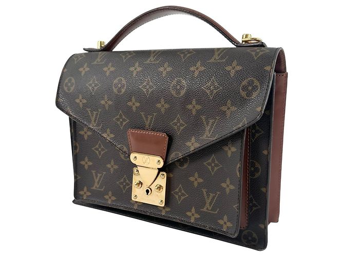 Borsa Louis Vuitton Monceau 28 Marrone D'oro - vista 4