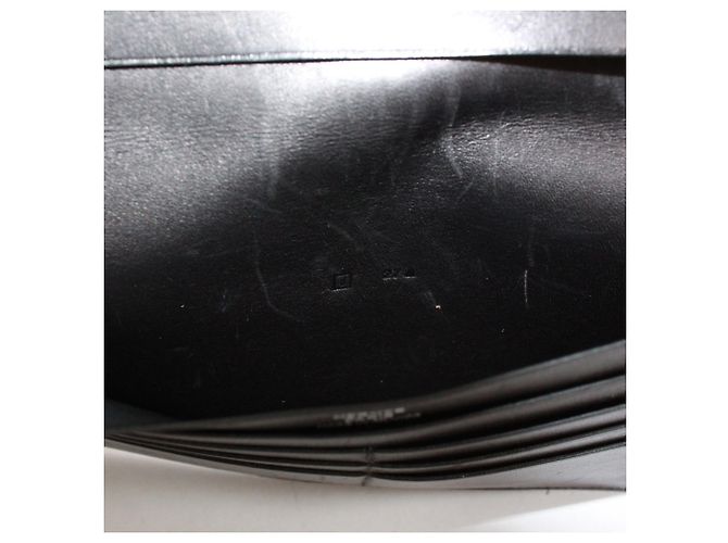 Hermès Hermes Langer Geldbeutel aus schwarzem Boxcalf-Leder - Ansicht 11